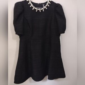 NWT - Aqua faux pearl tweed mini dress - black Size XXL